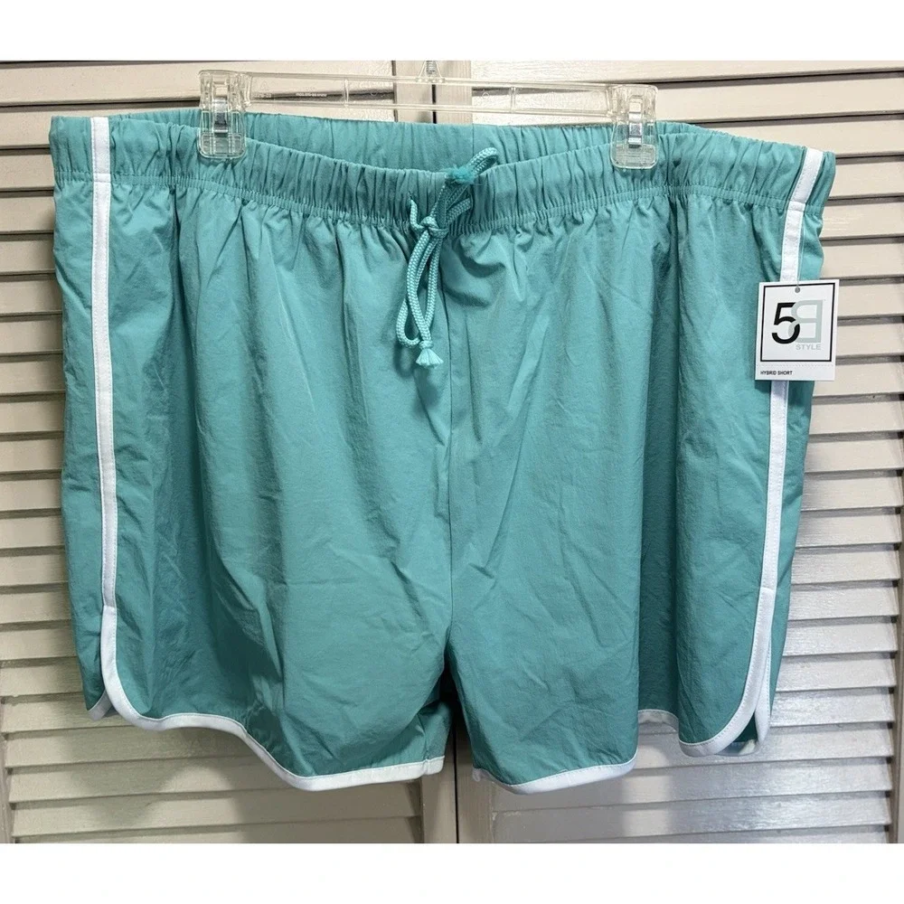 5B‎ Swim Shorts NWT Teal Mens Size 2XL Lined Elastic/Tie Waist Pockets